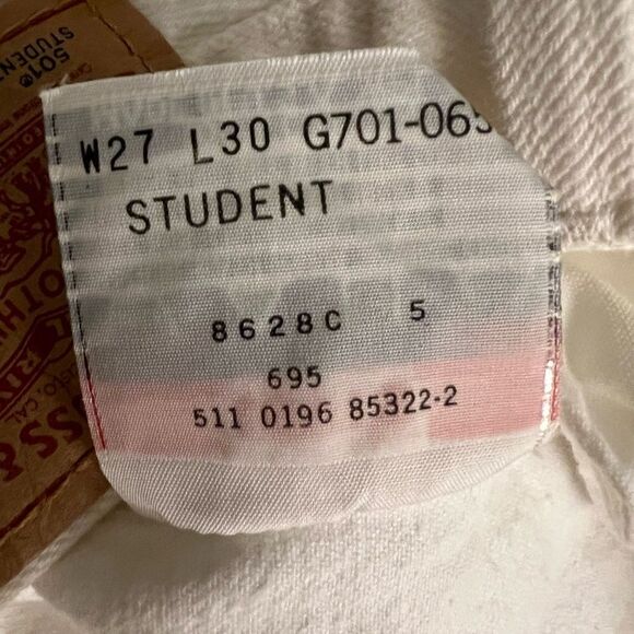 Vintage 90s Levi’s 501 XX USA Jean White Straight Leg Rigid Denim 27 24 x 29 2 - Picture 12 of 12